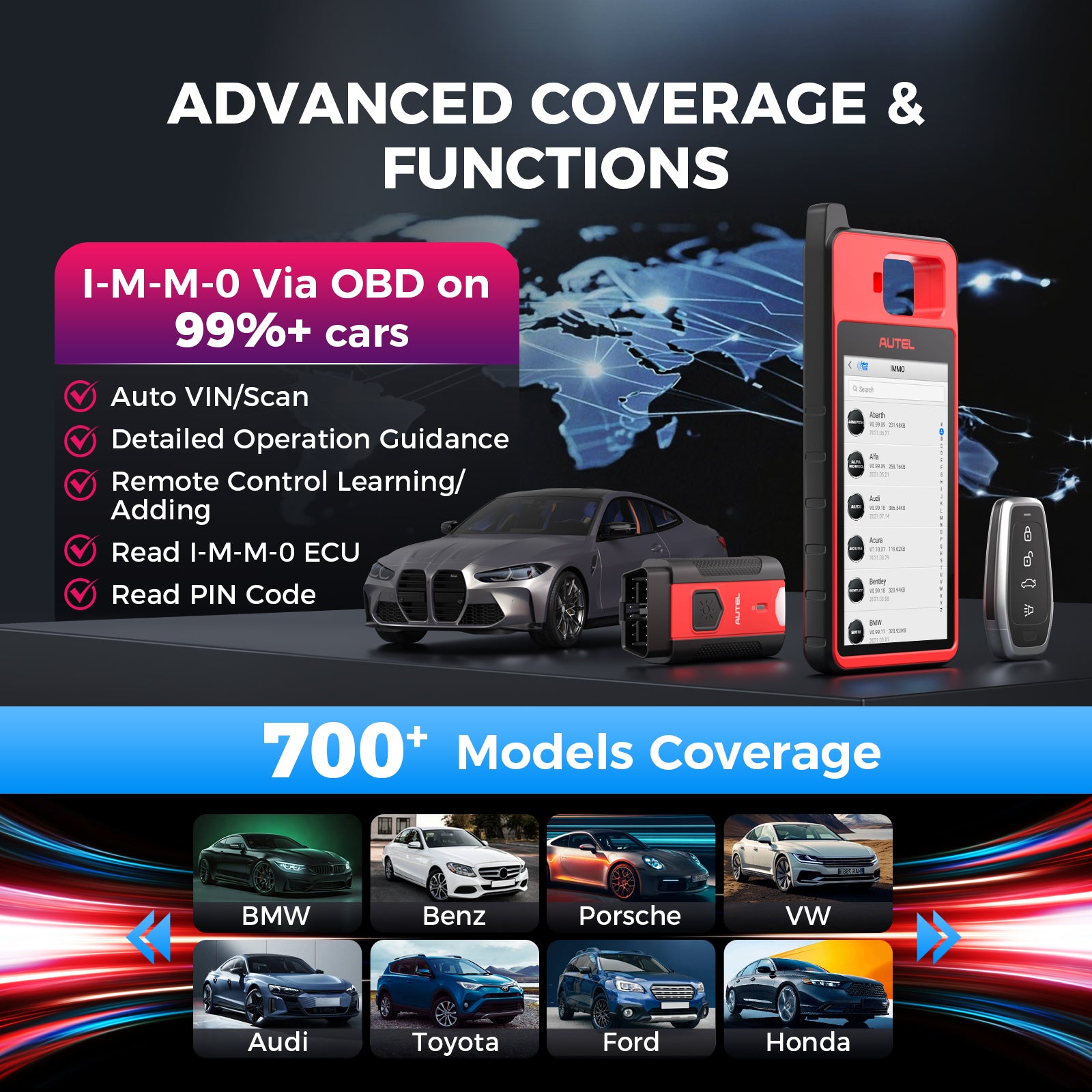 Autel KM100E 700+ Models Coverage
