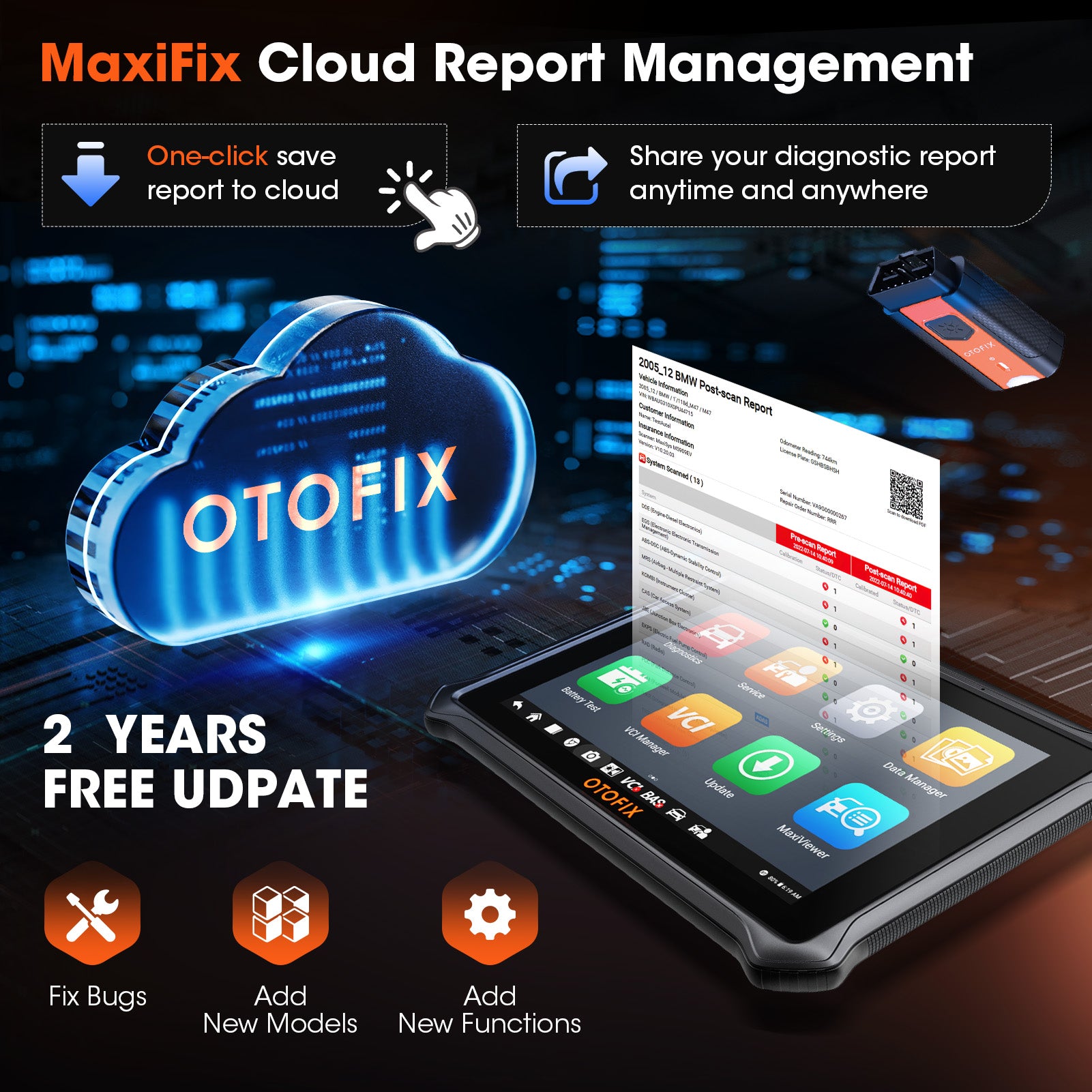 OTOFIX D1 Lite Cloud report management