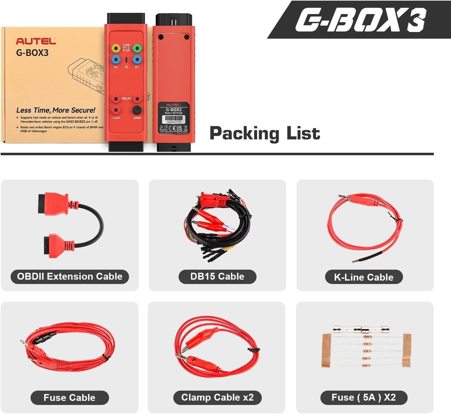 Autel G-BOX3 Packing list