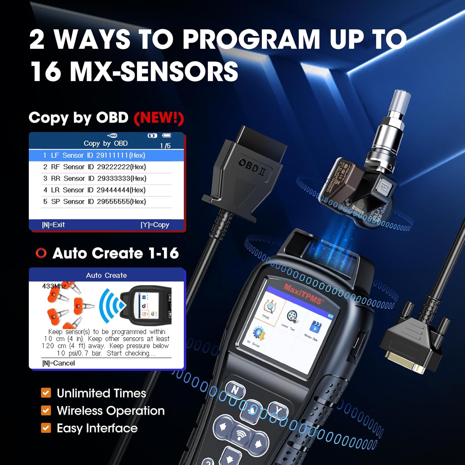 2 ways to program up to 16 MX-sesnors