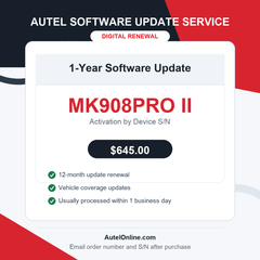 Autel MaxiCOM MK908 PRO II One Year Software Update Service