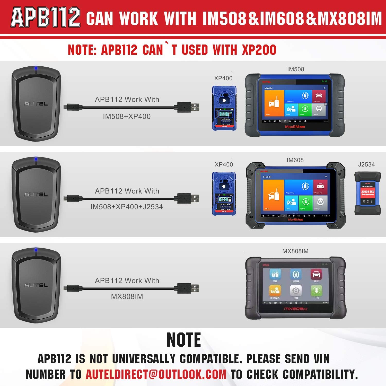 Autel APB112 Can work with Autel IM