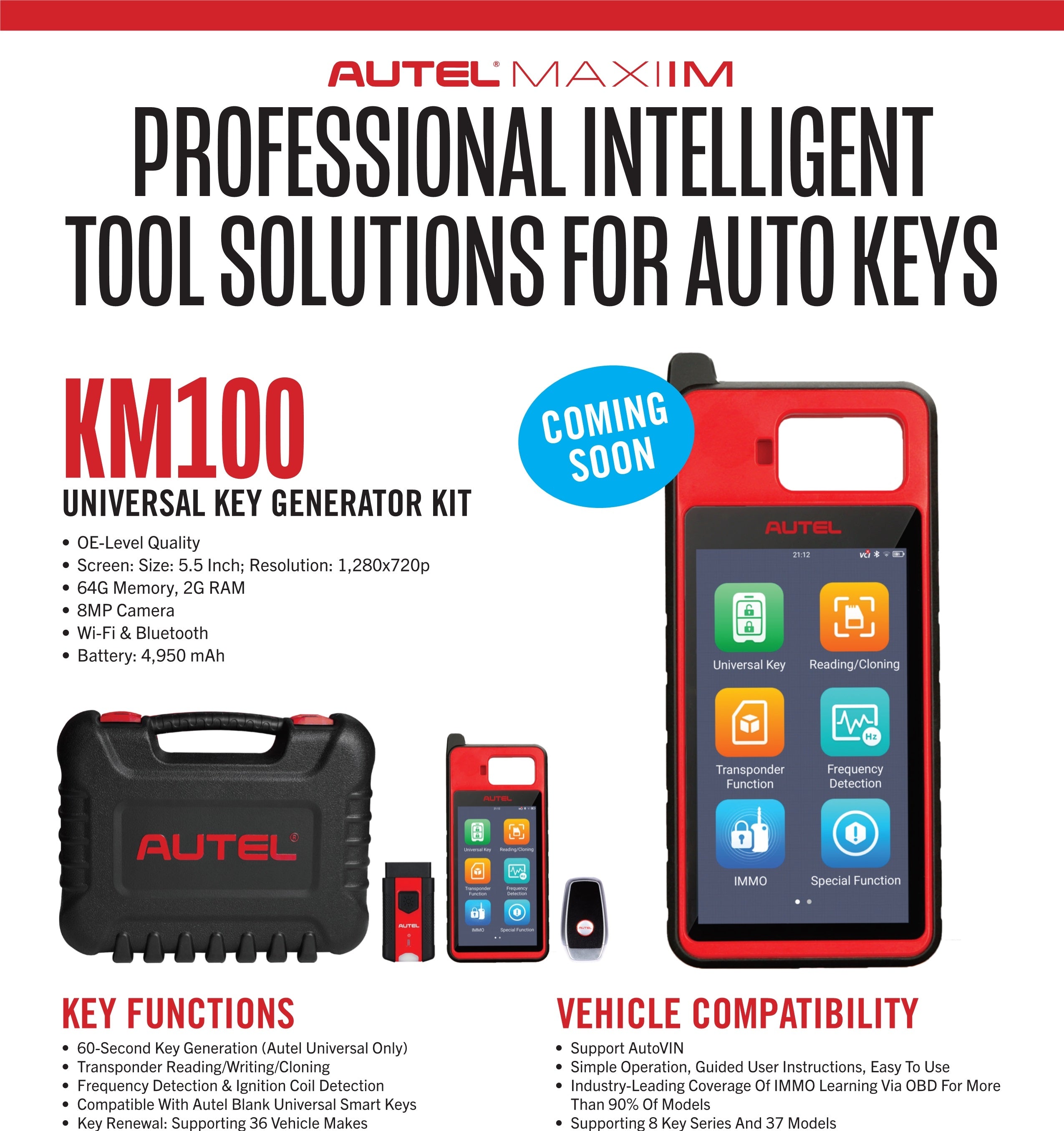 Autel KM100E Universal Key Generator Kit