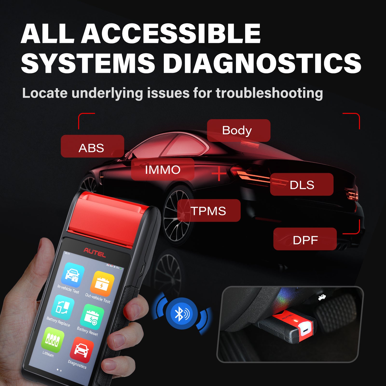 Autel BT608E All Accessible systems diagnostics