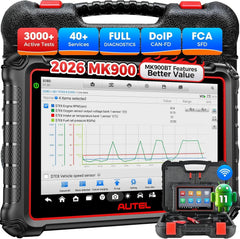 Autel MaxiCOM MK900 Bidirectional Scanner: 2026 Up of MaxiCheck MX808S MK808S, Work as MK900-BT MK900BT MX900 OBD2 Diagnostic Tool w/ 3000+ Active Test, 40+ Service, CAN-FD&DOIP, All System, FCA 11 OS