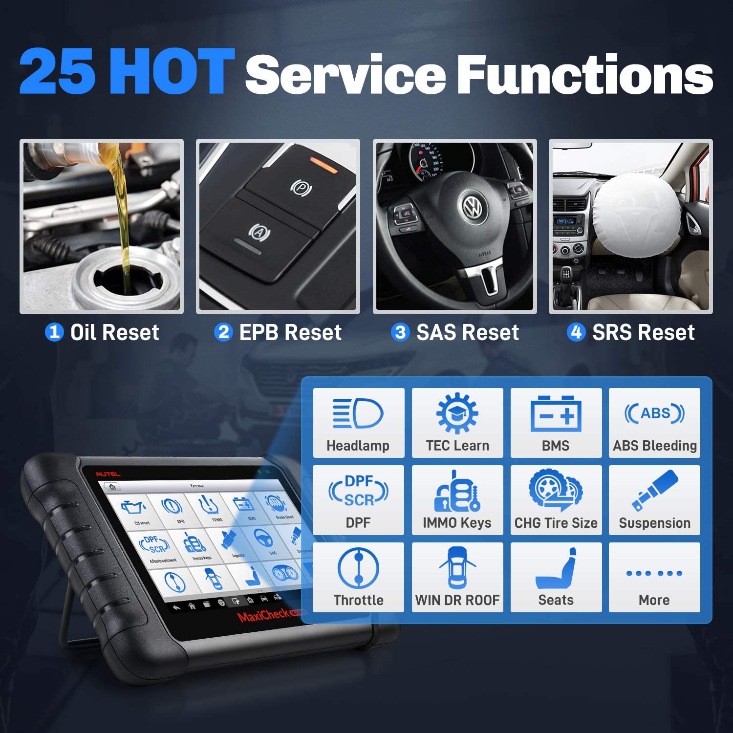 Autel MX808S - 25 HOT Service Functions