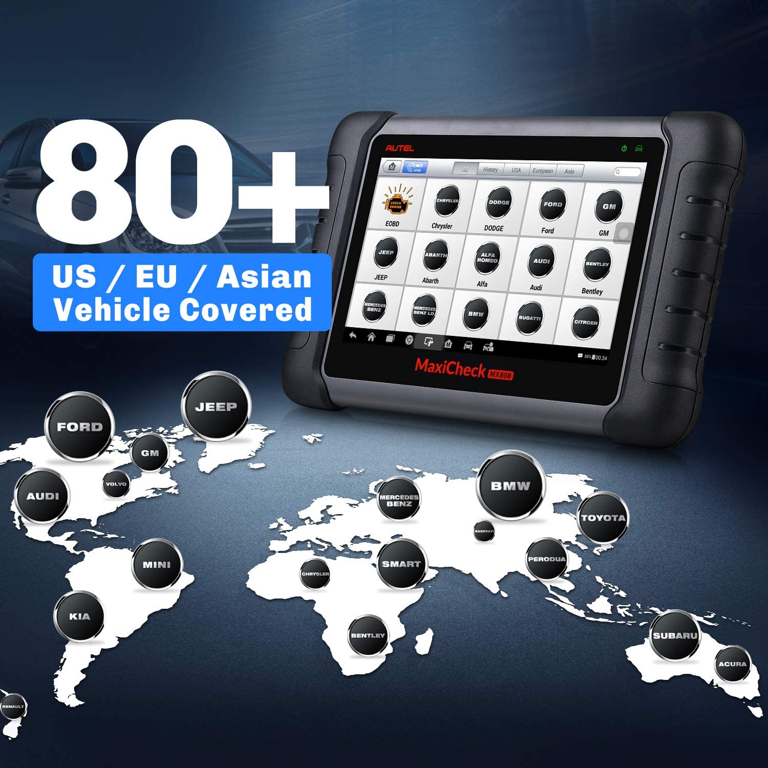 Autel MX808S - 80+ Vehicle Coverage